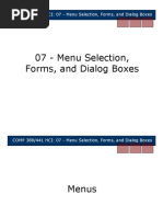 COMP 388/441 HCI: 07 - Menu Selection, Forms, and Dialog Boxes