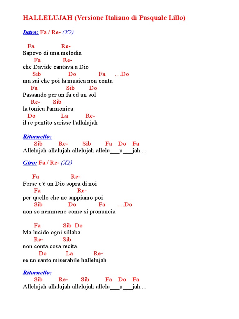 Hallelujah (Italiano)