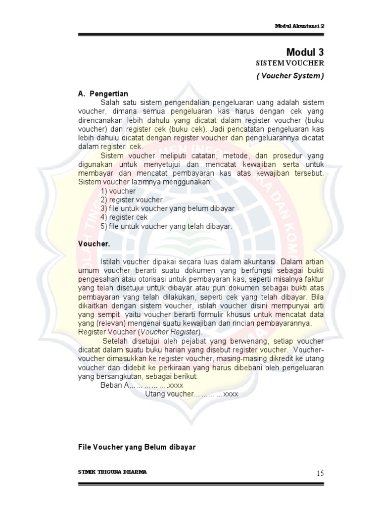 Sistem Voucher dalam Akuntansi | PDF