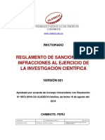 Reglamento Sanciones Por Infracciones Ejercicio Investigacion Cientifica - v001 PDF