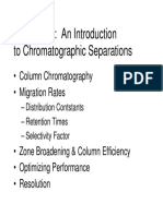 Chapter 26: An Introduction To Chromatographic Separations: - Column Chromatography - Migration Rates