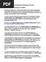 Download Research Papers on Cryptography Exploring the Secrets by AdamJBertino SN43223267 doc pdf