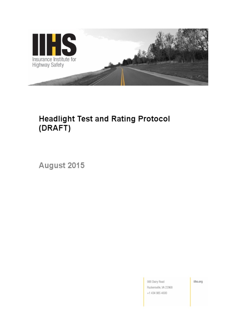 Headlight Test Rating Protocol | PDF | Headlamp | Distance