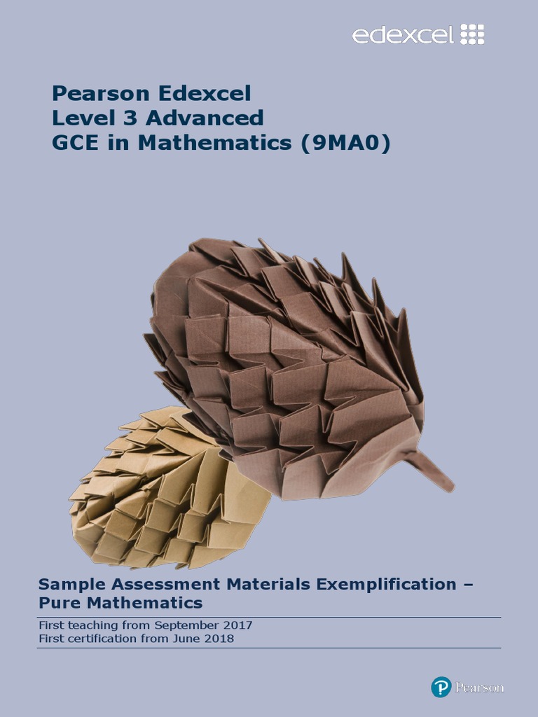 A Level Mathematics Sample Assessment Materials Exemplification PDF