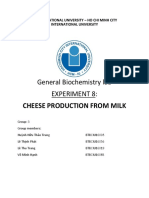 General Biochemistry Lab Experiment 8:: Cheese Production From Milk