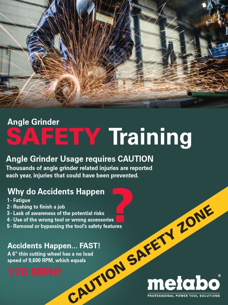Safety Training Brochure Metabo PDF Personal Protective Equipment Grinding (Abrasive Cutting)
