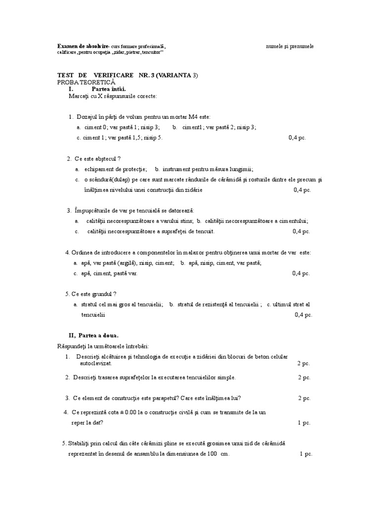 Test Grila | PDF
