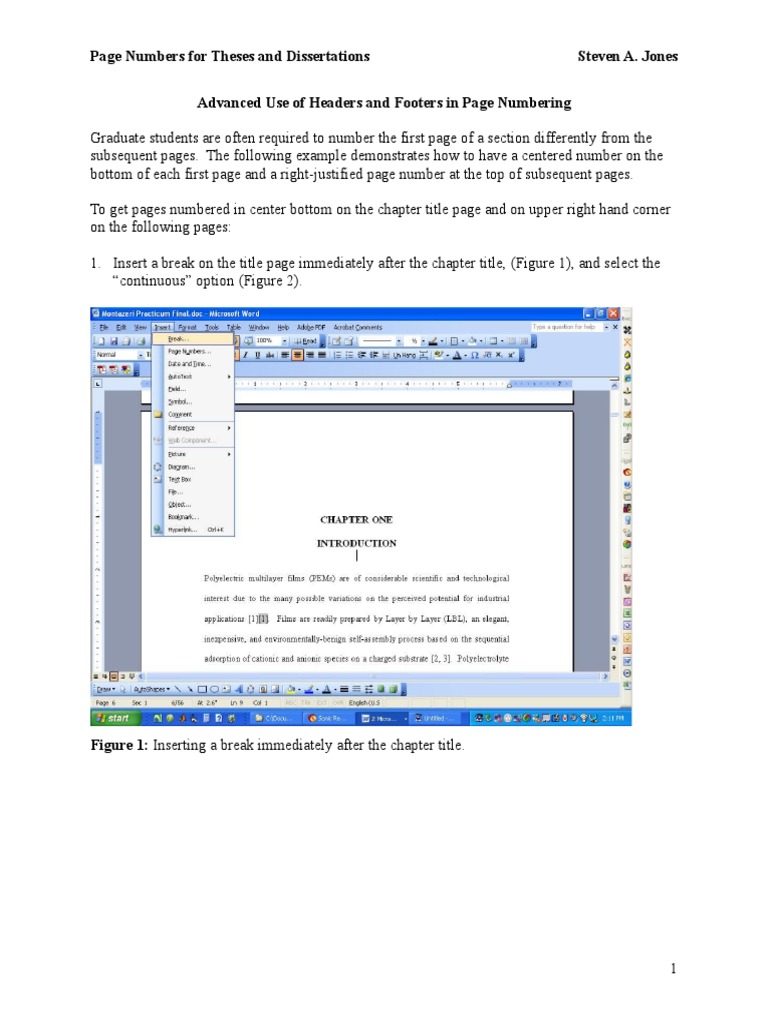 Page Number Formatting | PDF