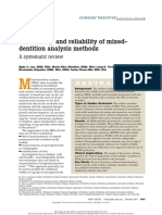 The Validity and Reliability of Mixed-Dentition Analysis Methods
