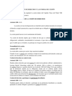 La Cesión de Derechos y Las Formas de Cesión