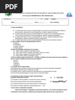 Avaliação de Geografia 2º Bimestre