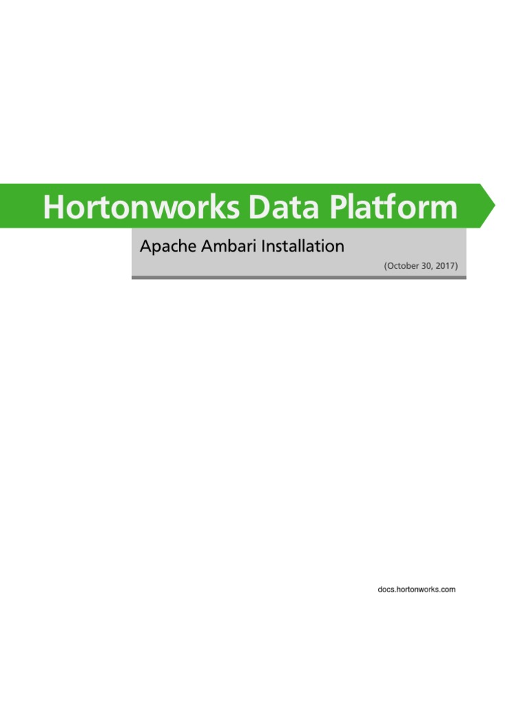 Ambari Installation Guide PDF | PDF | Apache Hadoop | Secure Shell