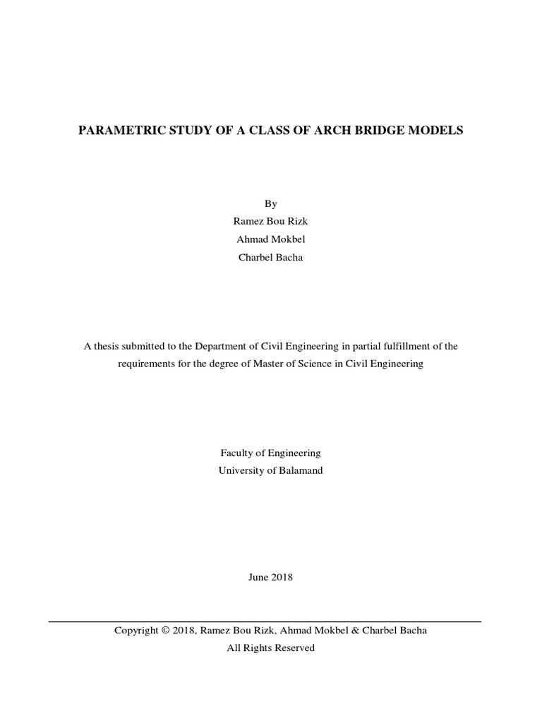 Parametric Study of A Class of Arch Bridge Models | PDF | Beam ...