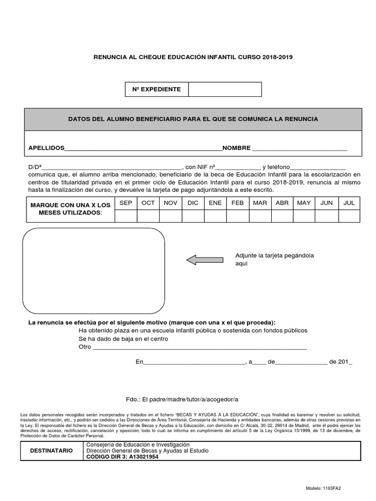 Renuncia Cheque Guardería PDF Instituciones sociales Ciencias sociales