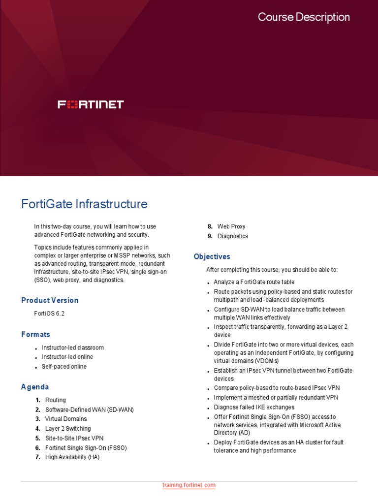 FortiGate Infrastructure PDF | PDF | Virtual Private Network | Computer ...