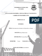 Informe 1. Determinación Del Número de Reynolds en Casa.