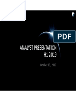 Analyst Presentation H1 2019: October 15, 2019