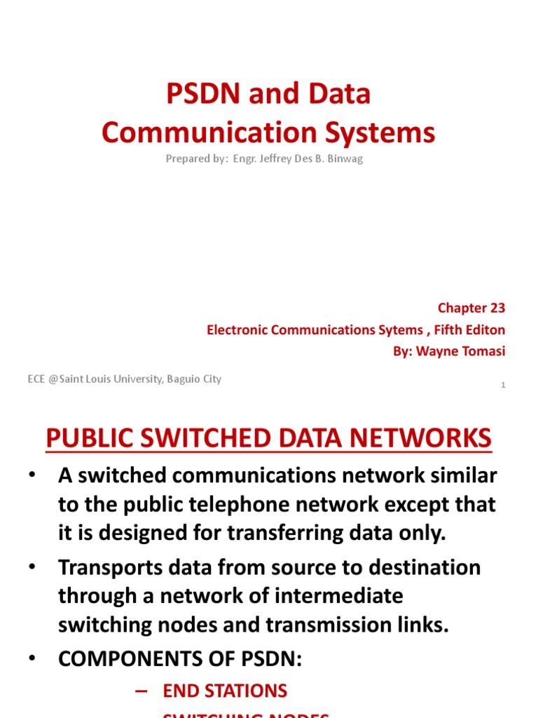 PSDN and Data Communication Systems Electronic Communications Sytems