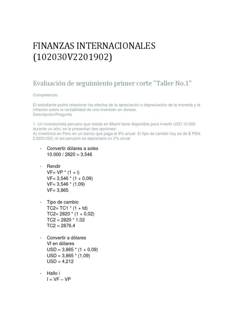 Análisis de Inversiones en Divisas | PDF | Tipo de cambio | Monedas de ...