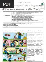 Avaliação Bimestral de Ciências - 6.º Ano