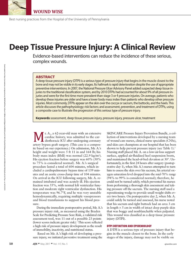 Deep Tissue Pressure Injury A Clinical Review.26 PDF | PDF | Ischemia ...
