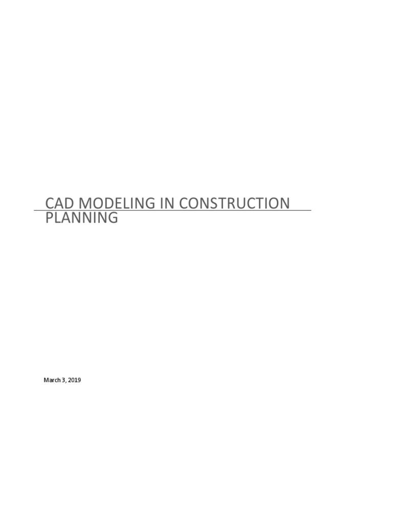 CAD Modeling Enhancements in Construction | PDF | 3 D Modeling ...