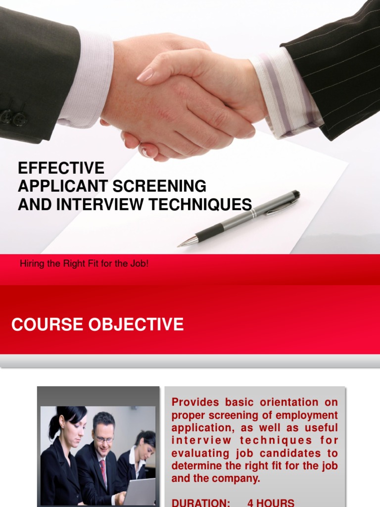 Effective Applicant Screening Guide | PDF | Competence (Human Resources ...