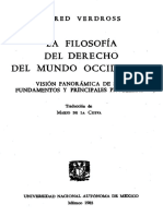 La Filosofía Del Derecho Del Mundo Occidental. Alfred Verdross