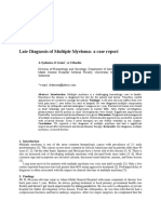 Late Diagnosis of Multiple Myeloma