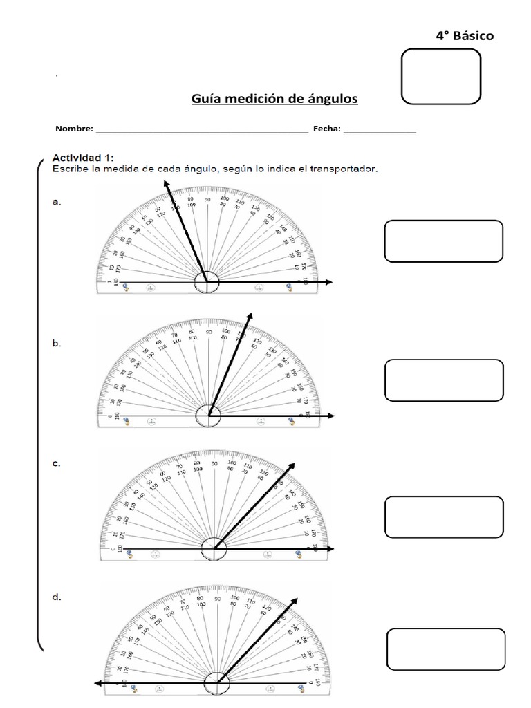 Guía De Medición De Ángulos 4° Básico Pdf 