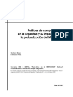 Políticas de Competitividad en La Argentina y Su Impacto Sobre La Profundización Del MERCOSUR