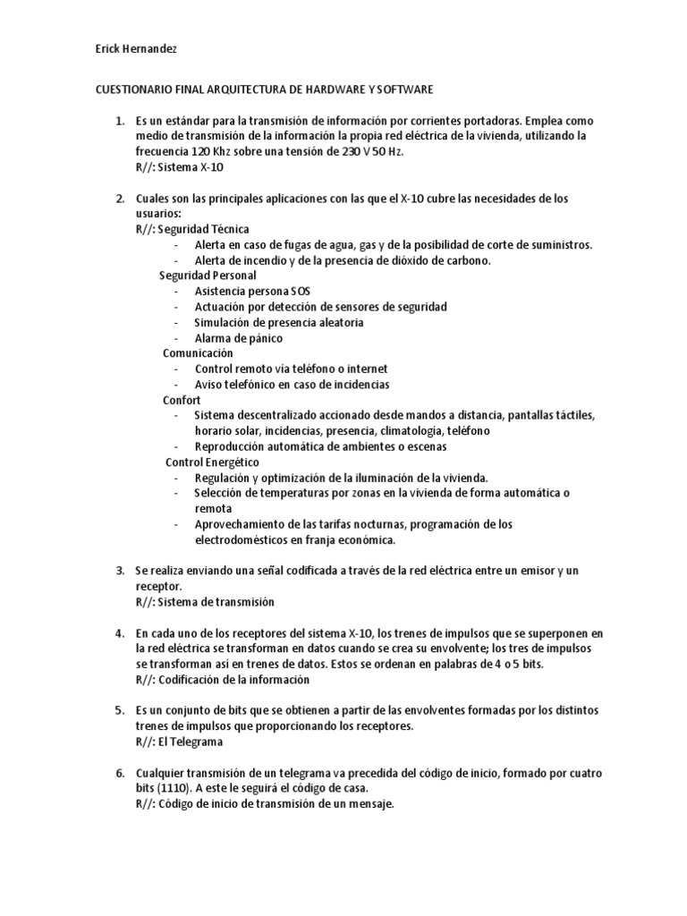 Cuestionario Final Sobre Arquitectura De Hardware Y Software Para