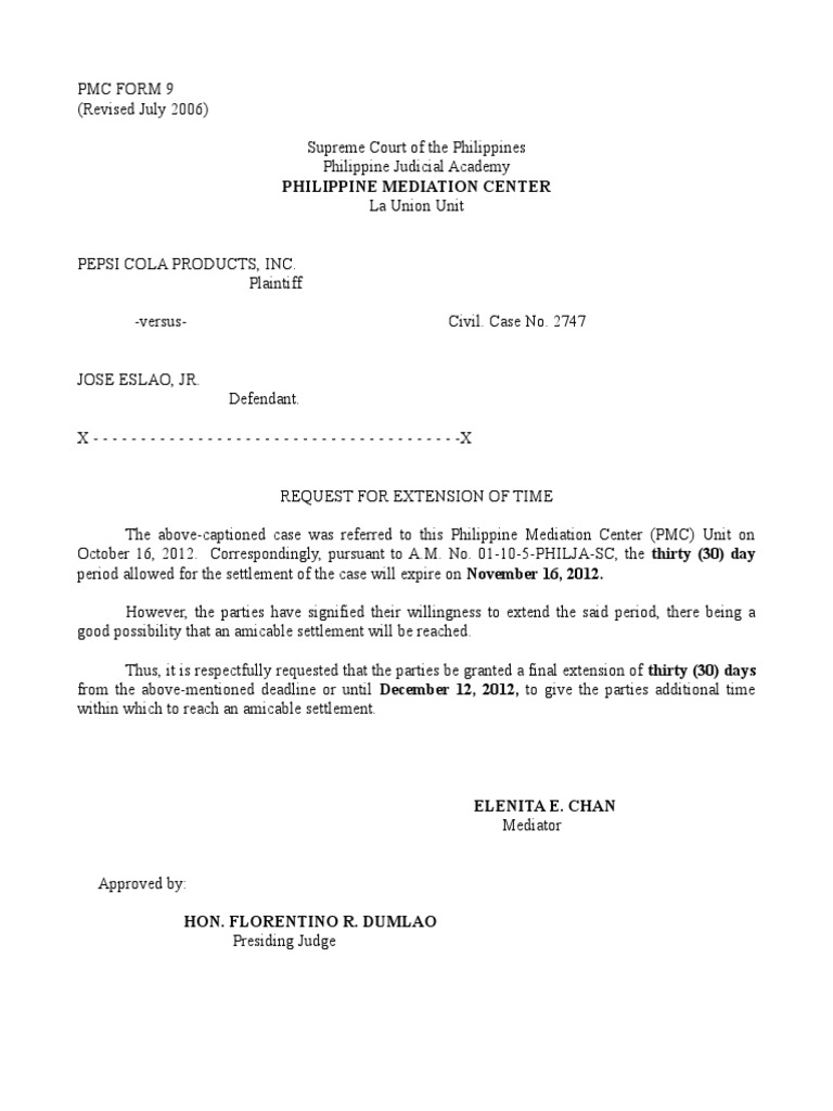 Request for Mediation Extension | PDF