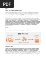 Sheila A. Ibia Bsit 2 What Is ETL (Extract, Transform, Load) ?