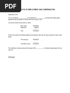 COE With Compensation