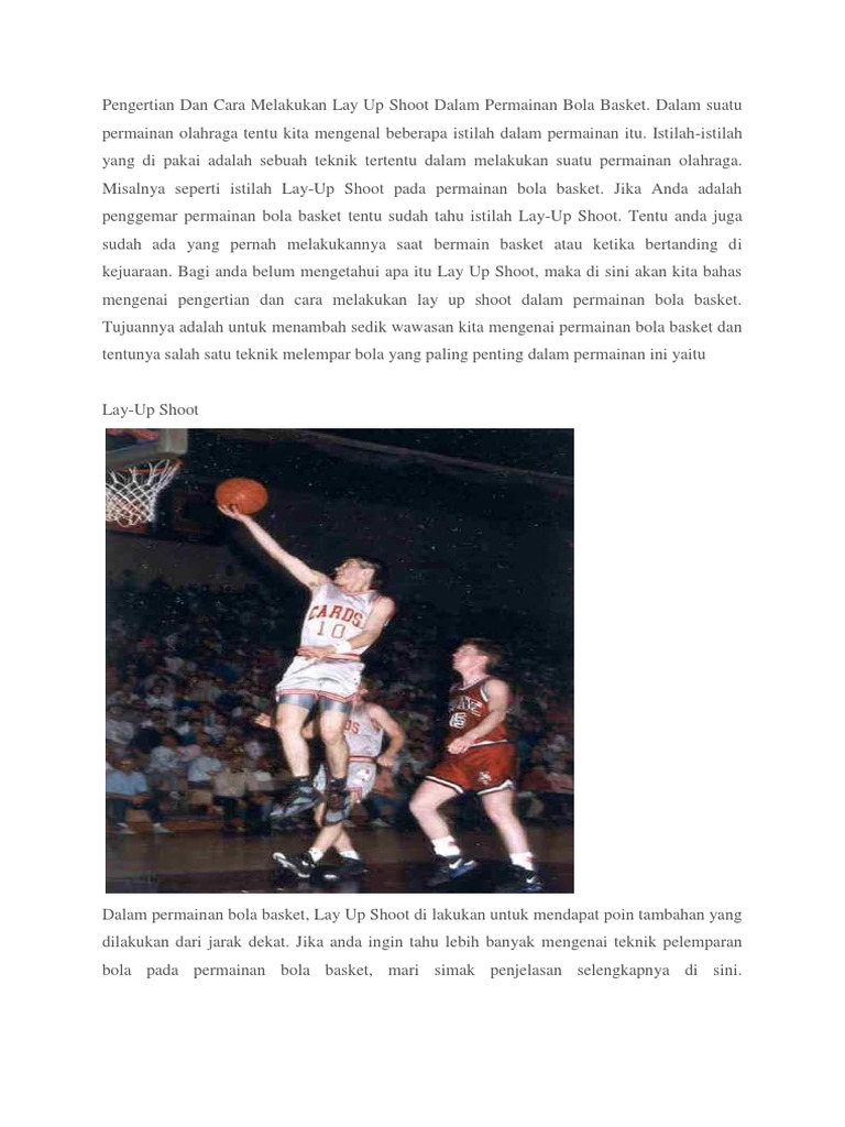 Pengertian Dan Cara Melakukan Lay Up Shoot Dalam Permainan Bola Basket Pdf