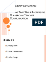 The Great Oxymoron Saving Time While Increasing Classroom Teacher Communication 10.2.10