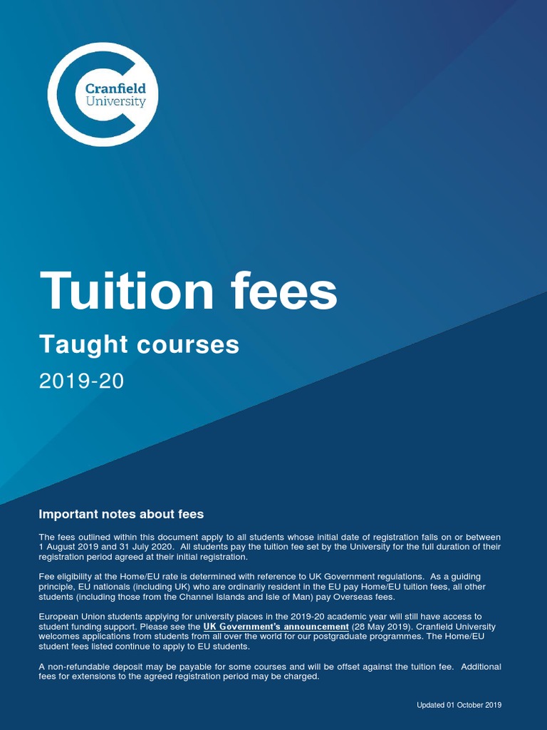 Tuition Fees: Taught Courses | PDF | Aerospace Engineering | Engineering
