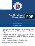 The CG, LM and TG DLL and DLP: Department of Education