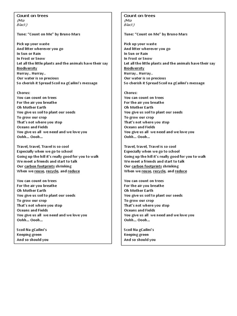 Count on Trees: A Biodiversity Song | PDF | Trees | Soil