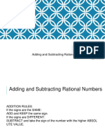 Adding and Subtracting Rational Numbers: August 26, 2015