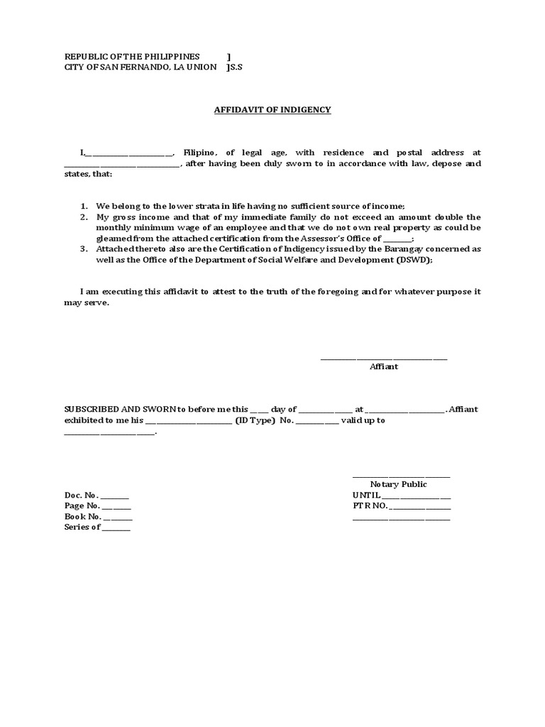Legal Forms PDF Affidavit Notary Public