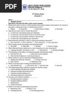 2 Quarter Exam Computer 7 Name: - Section: - I. Multiple Choice Directions: Encircle The Letter of The Correct Answer