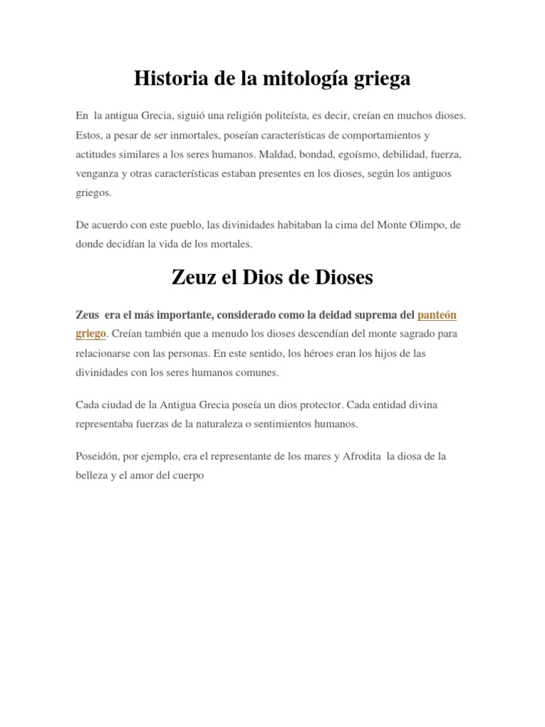 Historia de La Mitología Griega | PDF | Ciencias sociales | Filosofía