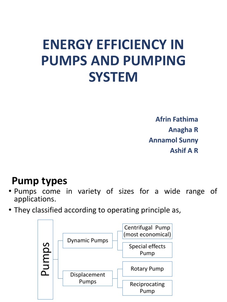 Energy Savings in Pumps | PDF | Pump | Electric Motor