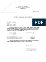 Notice of Salary Adjustment: Mr. Felix Cadimas