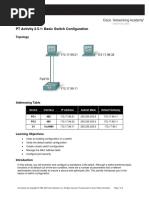 PT Activity 2.5.1: Basic Switch Configuration: Topology