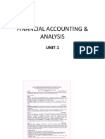 Financial Accounting & Analysis: UNIT-1