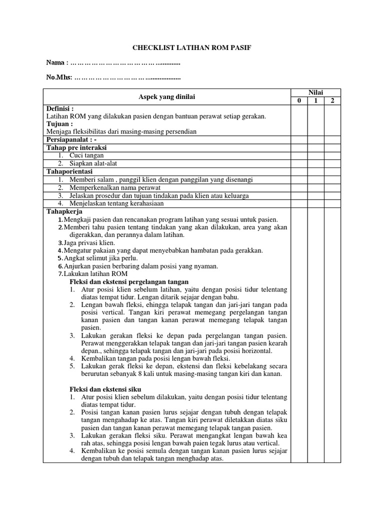 Checklist Rom | PDF