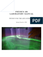 Physics 106 Laboratory Manual: Physics For The Life Sciences Ii